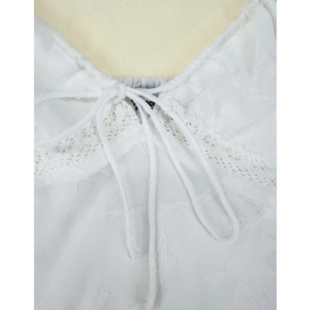Princess Polly Floral Devore Lace Trim Mini Dress Size 8 White LIKE NEW - Picture 3 of 16